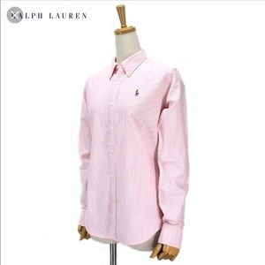 Ralph Lauren Women’s Slim Fit Oxford - Pink Stripe